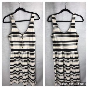 J Crew Dress Size S Ivory Black Stripe Villa